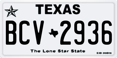 TX license plate BCV2936