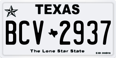 TX license plate BCV2937