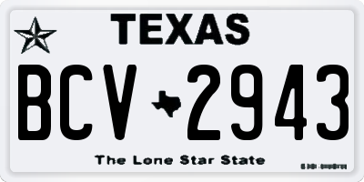 TX license plate BCV2943