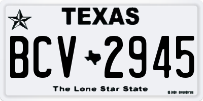 TX license plate BCV2945