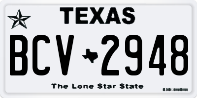 TX license plate BCV2948