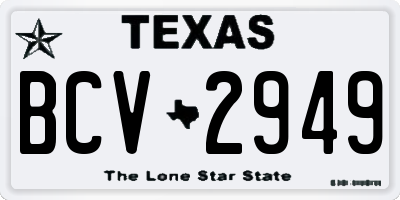 TX license plate BCV2949
