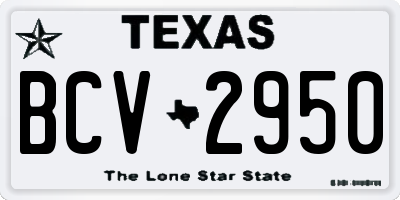 TX license plate BCV2950