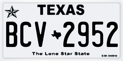 TX license plate BCV2952