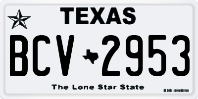 TX license plate BCV2953