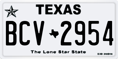 TX license plate BCV2954