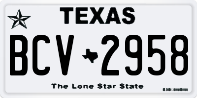 TX license plate BCV2958