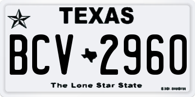 TX license plate BCV2960