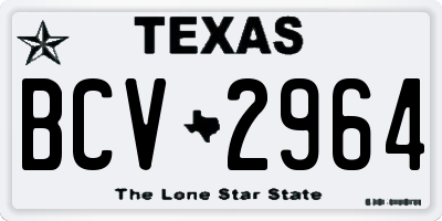 TX license plate BCV2964