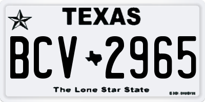 TX license plate BCV2965