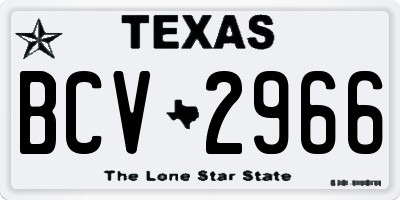 TX license plate BCV2966