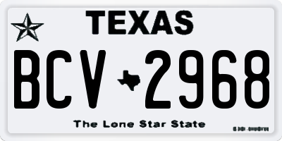 TX license plate BCV2968