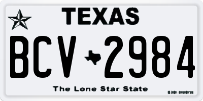 TX license plate BCV2984