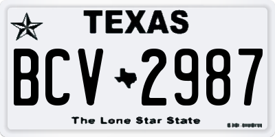TX license plate BCV2987