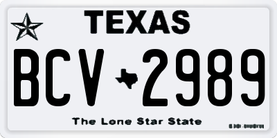 TX license plate BCV2989