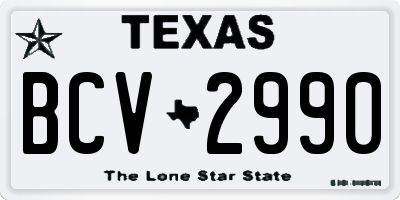 TX license plate BCV2990