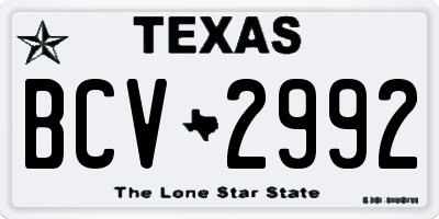 TX license plate BCV2992