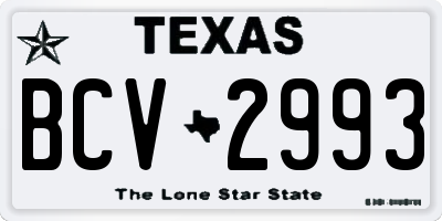 TX license plate BCV2993