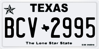 TX license plate BCV2995