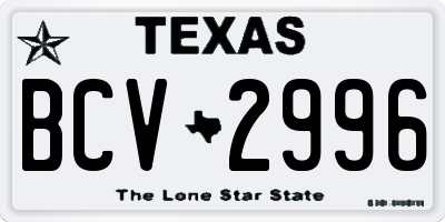 TX license plate BCV2996