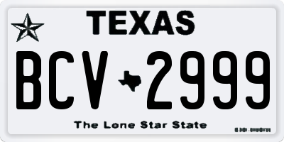 TX license plate BCV2999