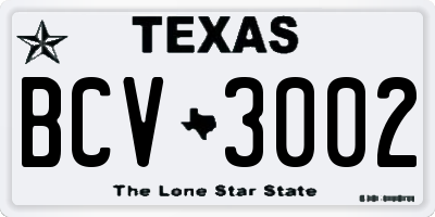 TX license plate BCV3002