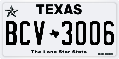 TX license plate BCV3006