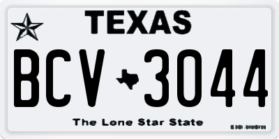 TX license plate BCV3044