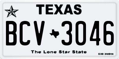 TX license plate BCV3046