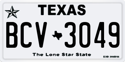 TX license plate BCV3049