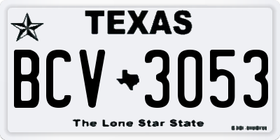 TX license plate BCV3053