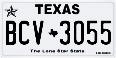 TX license plate BCV3055