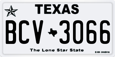 TX license plate BCV3066