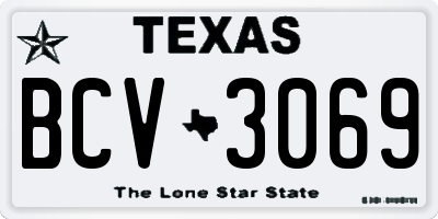 TX license plate BCV3069