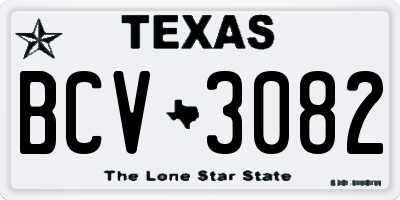 TX license plate BCV3082