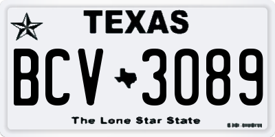 TX license plate BCV3089