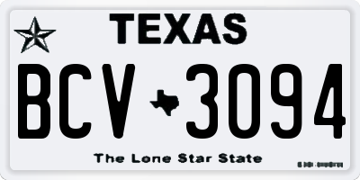 TX license plate BCV3094