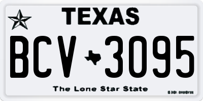 TX license plate BCV3095