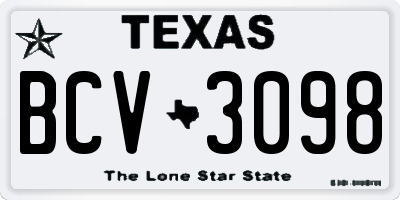 TX license plate BCV3098