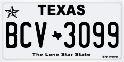 TX license plate BCV3099