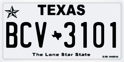 TX license plate BCV3101