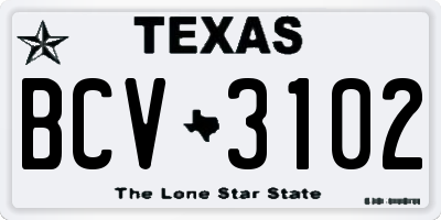 TX license plate BCV3102