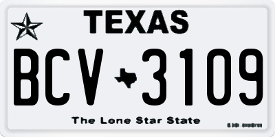 TX license plate BCV3109