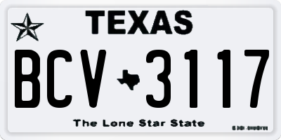 TX license plate BCV3117