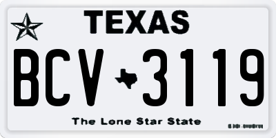 TX license plate BCV3119