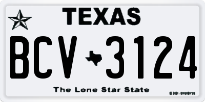 TX license plate BCV3124