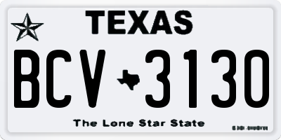 TX license plate BCV3130