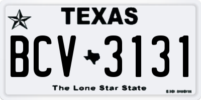 TX license plate BCV3131