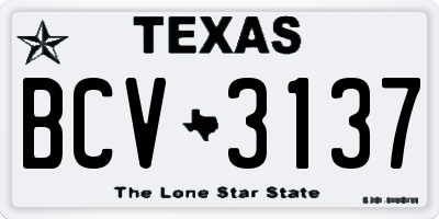 TX license plate BCV3137