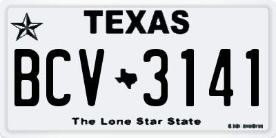TX license plate BCV3141